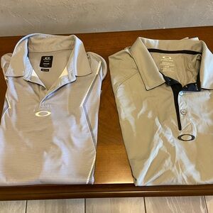 Oakley Men’s Light Gray Performance Polo Shirt Bundle Large